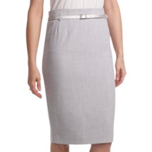 Amanda + Chelsea Belted Straight Dress Skirt (For Women) in Light Grey - Closeouts
