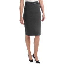 Amanda + Chelsea Belted Straight Skirt (For Women) in Charcoal - Closeouts