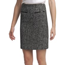 Amanda + Chelsea Boucle Straight Skirt (For Women) in Black/White Tweed - Closeouts