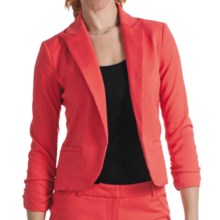 Amanda + Chelsea Cotton Blend Jacket - Ruched 3/4 Sleeve (For Women) in Fruit Punch - Closeouts
