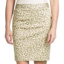 Amanda + Chelsea Printed Sateen Straight Skirt (For Women) in Khaki/White - Closeouts
