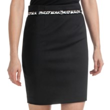 Amanda + Chelsea Straight Skirt - Faux-Leopard Belt (For Women) in Black - Closeouts