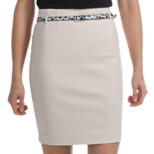 Amanda + Chelsea Straight Skirt - Faux-Leopard Belt (For Women) in Stone - Closeouts