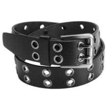 American Beltway 2 Prong Leather Belt - Nickle Buckle (For Men) in Black - Closeouts