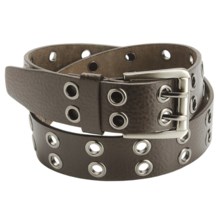 American Beltway 2 Prong Leather Belt - Nickle Buckle (For Men) in Brown - Closeouts