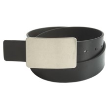 American Beltway Leather Belt - Nickle Plaque Buckle (For Men) in Black - Closeouts