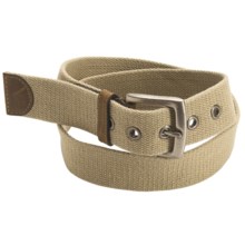 American Beltway Leather Tab Web Belt (For Men) in Khaki - Closeouts