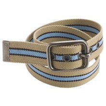 American Beltway Striped Web Belt (For Men) in Khaki - Closeouts