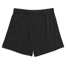 American Essentials Underwear Boxer Shorts - Peruvian Pima Cotton, Single Button (For Men) in Black - Closeouts