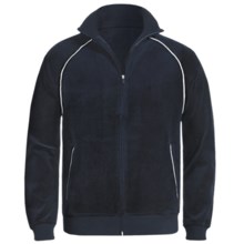 American Essentials Velour Zip Jacket (For Men) in Navy - Closeouts