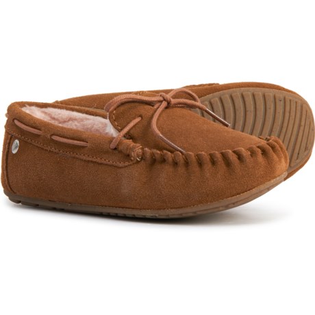 UPC 809996748718 product image for Amity Suede Slippers - Merino Wool Lined (For Girls) - CHESTNUT (8T ) | upcitemdb.com