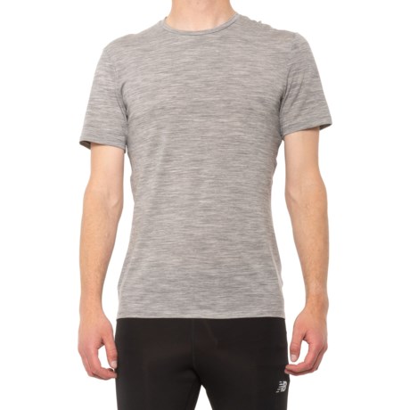 Icebreaker Anatomica Crewe T-Shirt - Merino Wool, Short Sleeve (For Men) - METRO HEATHER (S )