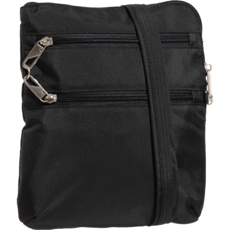 Travelon Anti-Theft Slim Double-Zip Crossbody Bag (For Women) - BLACK ( )