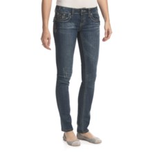 Antique Rivet Embellished Skinny Jeans - Low Rise (For Women) in Lyric - Closeouts