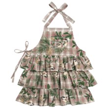 April Cornell Chickadee Cotton Apron - Children’s in Plaid Holiday - Closeouts