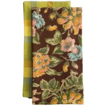 April Cornell Cotton Kitchen Towel - Set of 2 in Flower Market Chocolate - Closeouts