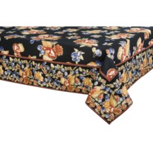 April Cornell Cotton Tablecloth - 36x36” in Fall Fruit Black - Closeouts