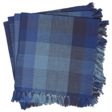 April Cornell Indigo Plaid Cotton Napkins - Set of 4 in Blue - Closeouts