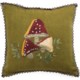 April Cornell Mushroom Applique Pillow - Reversible, 10x10”