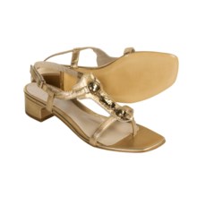 Aquatalia by Marvin K. Gem Leather Sandals - Thongs (For Women) in Champagne Metal - Closeouts