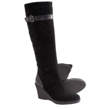 Aquatalia by Marvin K. Leyla 3 Tall Boots - Leather (For Women) in Black Suede - Closeouts