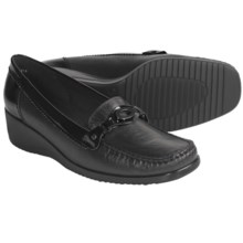 Ara Edna Leather Loafer Shoes - Wedge Heel (For Women) in Black - Closeouts