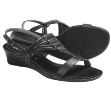 Ara Simone Wedge Sandals (For Women) in Black Leather - Closeouts