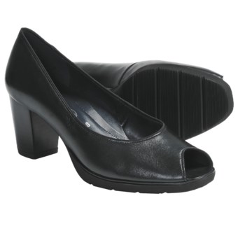 Ara Steffi Peep-Toe Pumps (For Women) in Black Leather