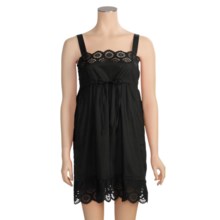 Arianne Eyelet Tank Strap Nightgown - Cotton, Sleeveless (For Women) in Black - Closeouts