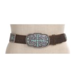 Ariat Blue Sunday Belt - Crocodile-Print Leather (For Women)