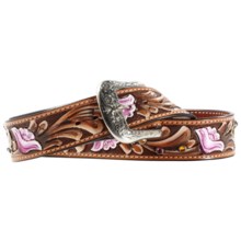 Ariat Chloe Belt - Leather (For Women) in Tan/Pink - Closeouts
