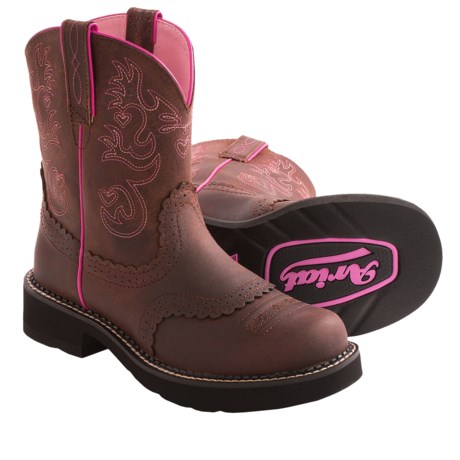 Ariat Fatbaby Saddle Cowboy Boots Leather, Round Toe (For Women)