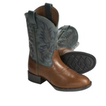 Ariat Heritage Stockman Boots - Leather (For Kids and Youth) in Cedar/Green - Closeouts