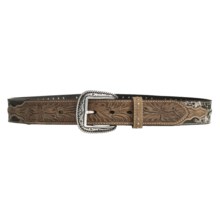 Ariat Reload Silver Buckle Belt - Distressed Leather, Mossy Oak® (For Men) in Mossy Oak/Distressed Leather - Closeouts