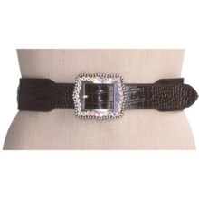 Ariat Riley Belt - Leather (For Women) in Chocolate Croco Print - Closeouts