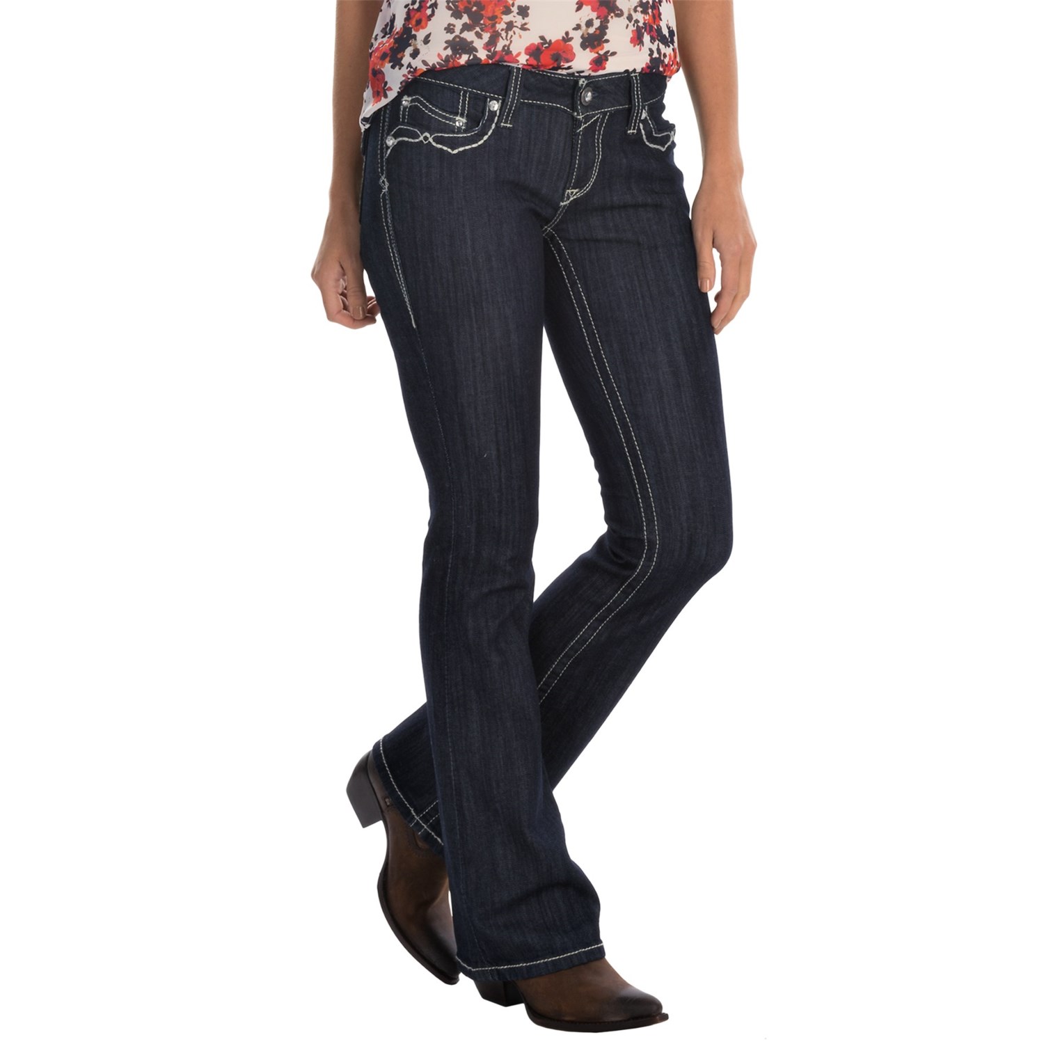 Ariat Ruby Cascade Flap Jeans Low Rise, Bootcut (For Women)