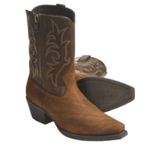 Ariat Ruslter Cowboy Boots - Leather, Side Zip (For Men) in Dirty Water Brown/Duster - Closeouts