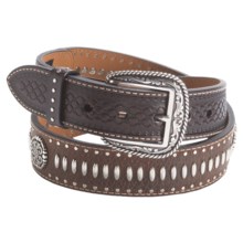 Ariat Silver Bullet Belt - 37mm, Leather (For Men) in Brown Rowdy/Dark Brown Antique - Closeouts