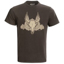 Ariat Skull T-Shirt - Short Sleeve (For Men) in Espresso - Closeouts