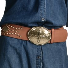 Ariat Tesoro Wide Belt - Leather (For Women) in Brown - Closeouts