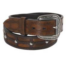 Ariat Viper Embossed Grain Belt - Leather (For Men) in Chocolate/Brown - Closeouts