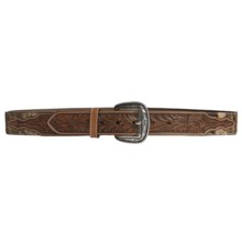 Ariat Western Rowel Belt - Leather, Silver Buckle (For Men) in Light Brindle/Antique Tan - Closeouts