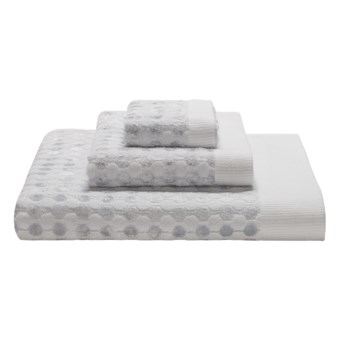 Art Deco by Espalma Dot Jacquard Washcloth - Cotton-Modal in Crystal