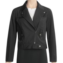 Asara Poplin Zip Jacket - Garment-Washed Cotton (For Women) in Black - Closeouts