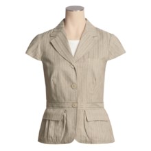Asara Washed Linen-Cotton Jacket - Short Sleeve (For Women) in Multi - Closeouts