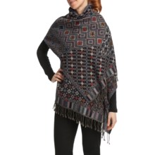 Asian Eye Adorno Embroidered Shawl - Wool (For Women) in Purple - Closeouts