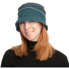 Asian Eye Anne Bucket Hat - Boiled Wool, Top Stitching (For Women) in Teal - Closeouts