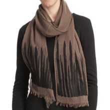 Asian Eye Backgammon Scarf - Light Wool (For Women) in Brown/Black - Closeouts