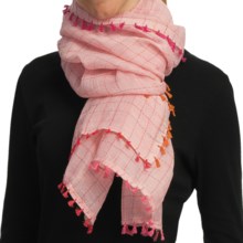 Asian Eye Cabo Scarf - Cotton-Linen (For Women) in Pink - Closeouts