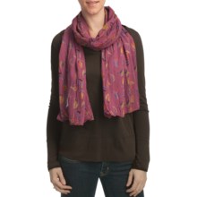 Asian Eye Cortez Cotton Sailboats Scarf in Purple - Closeouts